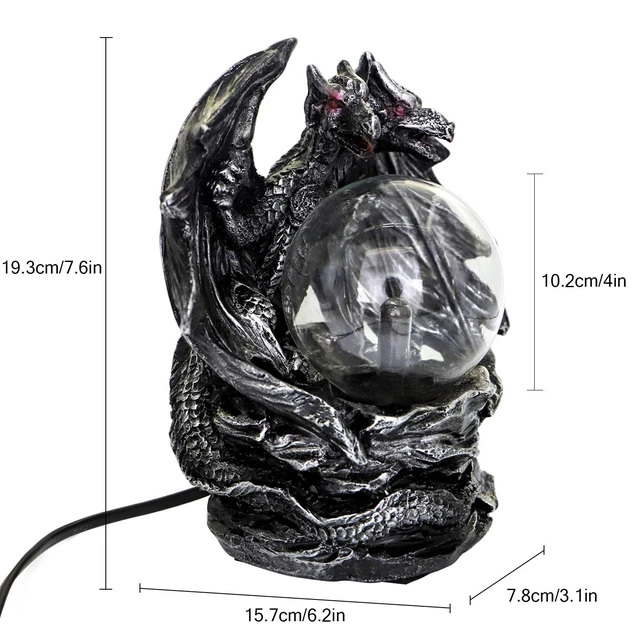 Alt view image 2 of 5 - 4 Inch XL Evil Dragon Plasma Ball Lamp Touch Sensitive,Party Magical Electrostatic Red Color Crystal Ball for Halloween Christmas
