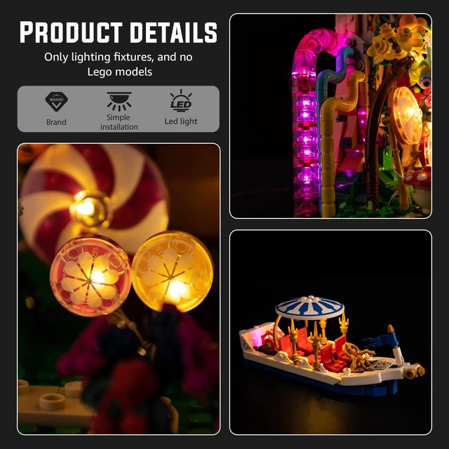 Alt view image 4 of 6 - Nitemode Light Kit for LEGO 21360 Willy Wonka & The Chocolate Factory | Handheld Remote for Brightness, Light Zones & Effects (Light Kit Only, Model Not Included)