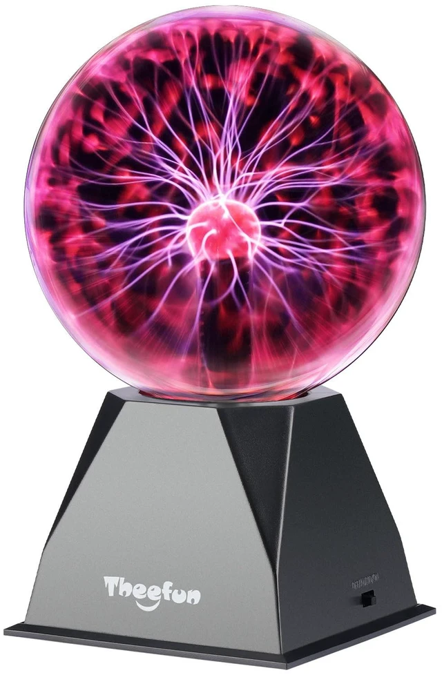 Main image of Theefun Plasma Ball 6 Inch Plasma Lamp Touch & Sound Sensitive Plasma Globe | Red Electric Lighting Novelty Light for Parties, Home, Prop, Room Decoration