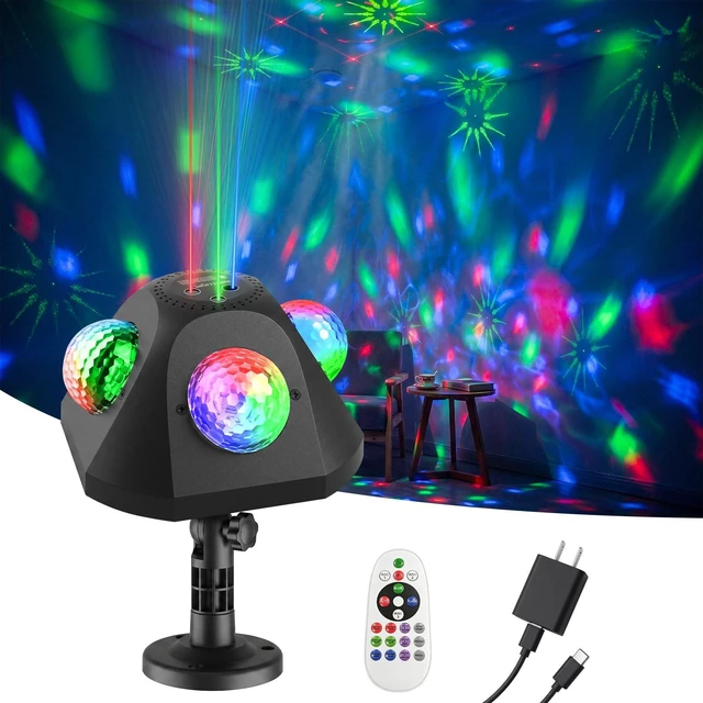Main image of 3-in-1 Pyramid Party Lights with 2 Disco Balls & 2 Water Wave Balls | Sound Activated, 360 Angle Room Coverage, Adjustment Stand, Dynamic Lighting for Halloween, Christmas, Karaoke, Dance Parties