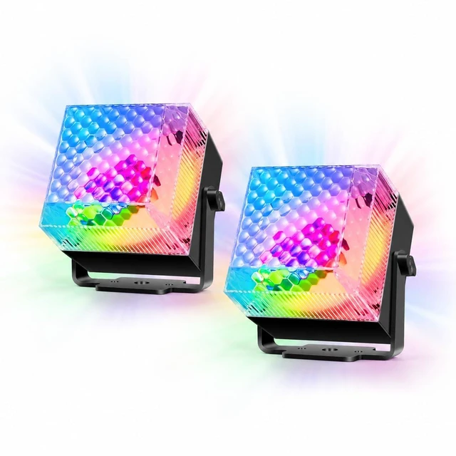 Main image of 2 Pack Party Lights, Disco LED Lights Sound Activated with Remote Controls, Dual Strobe Mood Lighting for Indoor Parties, Bedroom, Dance, Birthday, Halloween and Christmas
