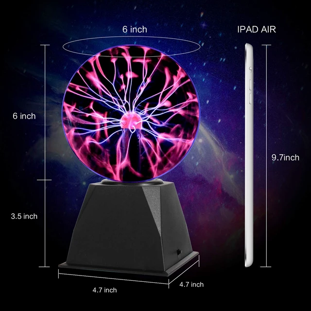 Alt view image 2 of 6 - Gresus 6 Inch Plug-in Magic Plasma Ball Lamp - Touch & Sound Sensitive Interactive Plasma Lamp Nebula Sphere Globe, Science Educational Gift for Decorations/Parties/Bedroom