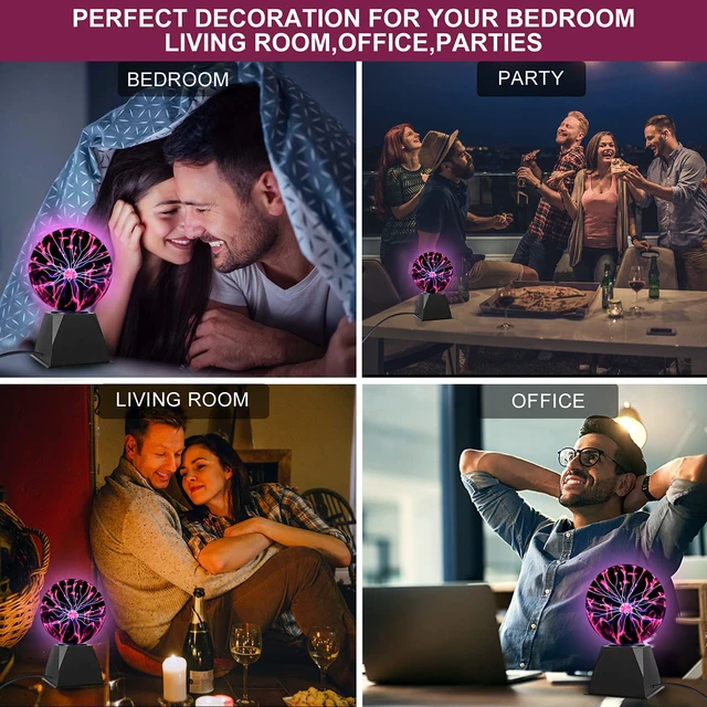 Alt view image 5 of 6 - Gresus 6 Inch Plug-in Magic Plasma Ball Lamp - Touch & Sound Sensitive Interactive Plasma Lamp Nebula Sphere Globe, Science Educational Gift for Decorations/Parties/Bedroom