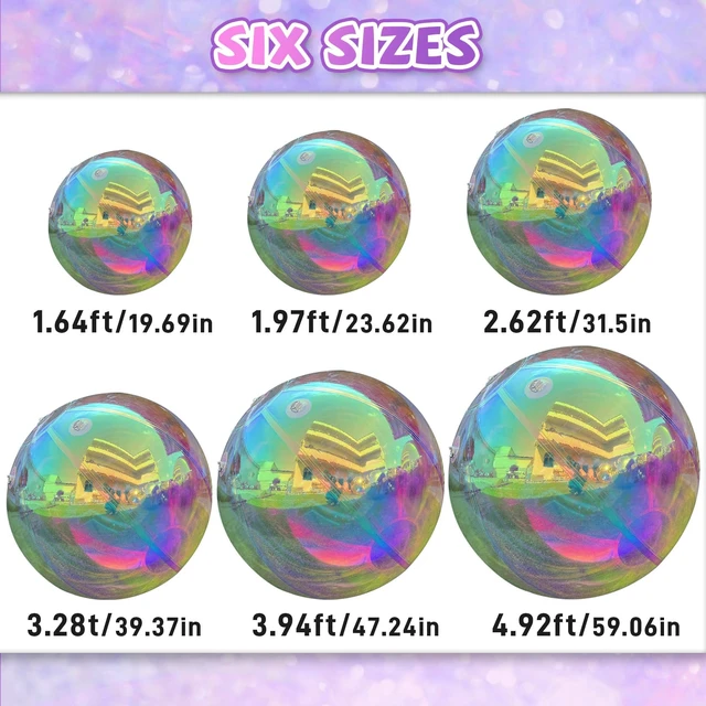 Alt view image 6 of 7 - 19.6in Inflatable Mirror Ball,Big Shiny Inflatable Ball Silver/Gold/Iridescent,PVC Hanging Large Disco Balls Decor for Party, Concerts, Stage, Wedding Decoration (1 Piece,Without Air Pump)