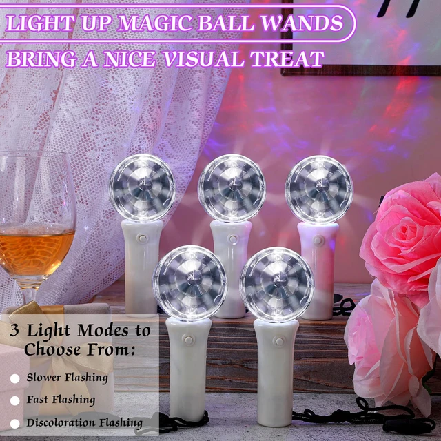 Alt view image 4 of 7 - Baquler 12 Pcs LED Disco Ball Wand Flashing LED Light up Wand, White | with 3 Modes, 70s Disco Party Decorations, Glow Accessories, Party Favors for Stage Props Bachelorette Birthday