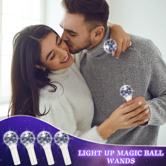 Alt view image 7 of 7 - Baquler 12 Pcs LED Disco Ball Wand Flashing LED Light up Wand, White | with 3 Modes, 70s Disco Party Decorations, Glow Accessories, Party Favors for Stage Props Bachelorette Birthday