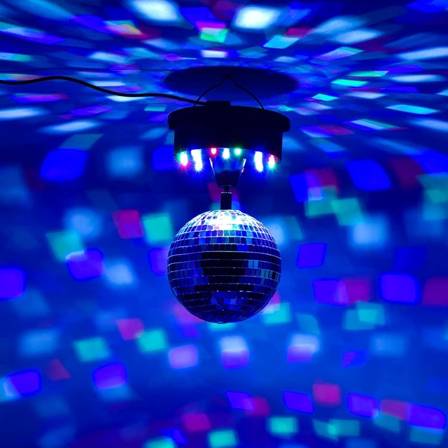 Alt view image 6 of 6 - Rotating Disco Ball Motor Light, 6-12RPM Adjustable Speed DiscoBall Spinner 18LEDs for 8~24'' Large Heavy Duty Mirrorball Motor,Wedding Birthday DJ Party Decor Upgrade (5" Disco Ball with Motor 2026)