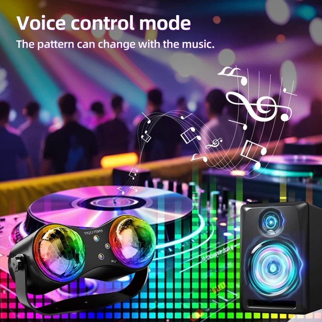 Alt view image 2 of 7 - Mslitely Disco Party Strobe Light with Ocean Star Projection Stage Light | Sound Activated Disco light with Remote Control, Portable Rotating LED Light for Party Bar Birthday Wedding KTV Home Decor
