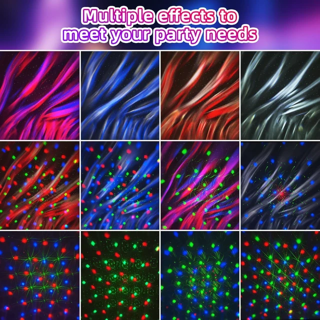 Alt view image 4 of 7 - Mslitely Disco Party Strobe Light with Ocean Star Projection Stage Light | Sound Activated Disco light with Remote Control, Portable Rotating LED Light for Party Bar Birthday Wedding KTV Home Decor