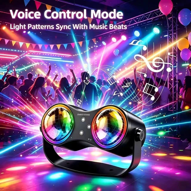 Alt view image 2 of 7 - Mslitely Party Disco Strobe Ocean Star Projector Light with Red/Green LED | Sound Activated with Remote Control Stage Rave for Parties Bar Birthday Wedding KTV Christmas Halloween Dancing Décor