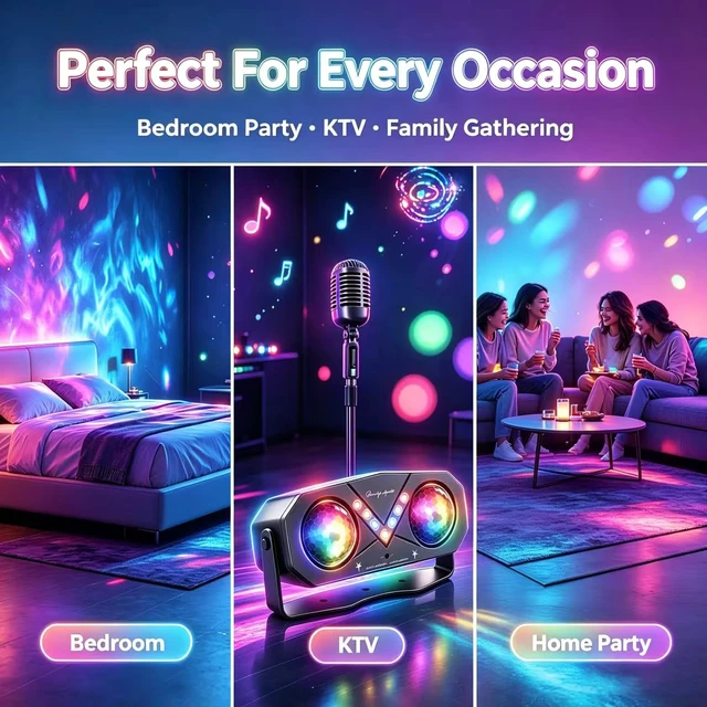 Alt view image 5 of 7 - Mslitely Updated Disco Ball Party Light with V-Shaped LED Beads | Ocean Star Projection Stage Strobe Light, Sound Activated Rotating Atmosphere Light with Remote Control for Birthday Wedding