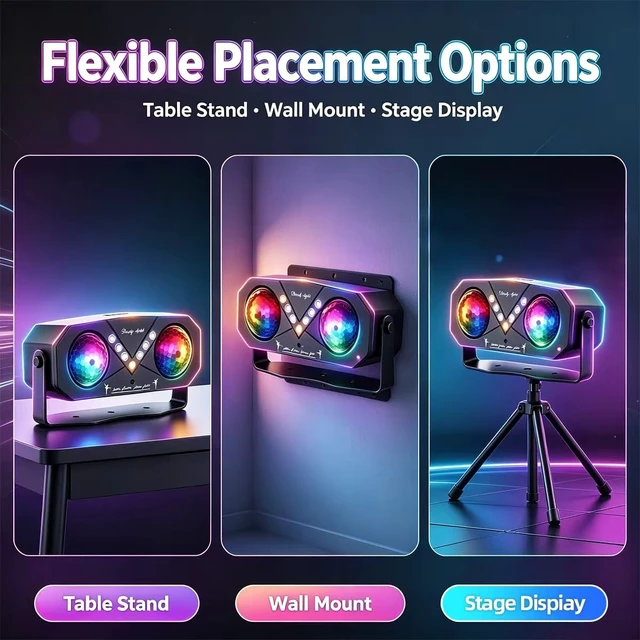 Alt view image 7 of 7 - Mslitely Updated Disco Ball Party Light with V-Shaped LED Beads | Ocean Star Projection Stage Strobe Light, Sound Activated Rotating Atmosphere Light with Remote Control for Birthday Wedding