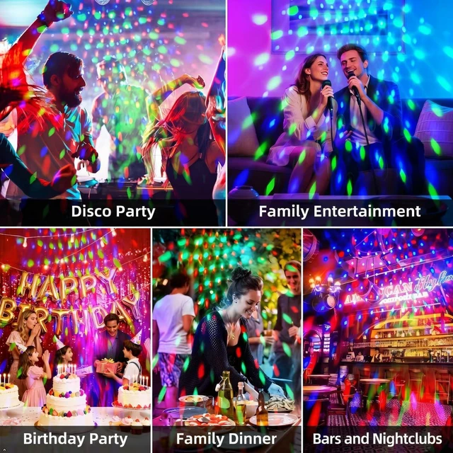 Alt view image 2 of 7 - Mslitely Party Light with Dual RGB Disco Balls and V-Shaped LED Beads | Remote Control, Voice-Controlled Disco Light DJ Light, Suitable for Family Gatherings, Dance Parties and Other Occasions.