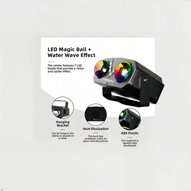 Alt view image 3 of 7 - Mslitely Party Light with Dual RGB Disco Balls and V-Shaped LED Beads | Remote Control, Voice-Controlled Disco Light DJ Light, Suitable for Family Gatherings, Dance Parties and Other Occasions.