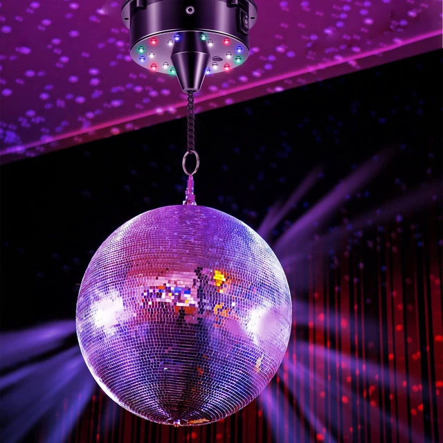 Alt view image 5 of 7 - Tuanse 6rpm Rotating Disco Ball Mount Electric Motor with Lights Plug | 4 Colors, 2 Mode, Rotating Ball Mount with Chain, Fits 6/8/12 Inch Balls Not Included, for Clubs Stages Night Bands Djs
