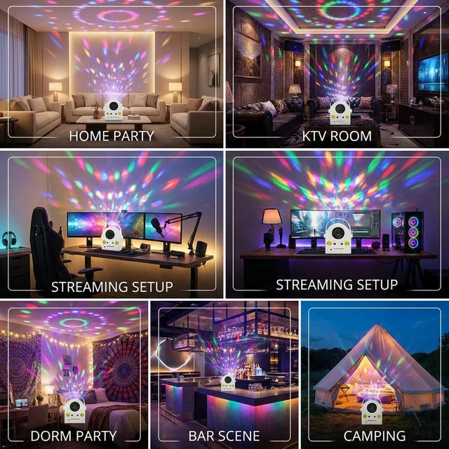 Alt view image 2 of 7 - Yiixuyo - Disco Ball Party Lights, DJ Party Stage Light | Sound Activation, Remote Control, Strobe Light for Indoor/Outdoor Christmas Halloween Birthday Party Bar KTV DJ Decor