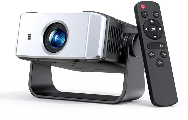 Main image of Home Projector 1080P, Mini Movie Projector with WiFi Bluetooth, Auto Keystone, Remote, Focus HDMI USB Compatible with iOS/Android Phone, Laptop, TV Stick, PS5, Home Theater (Black-Silver)