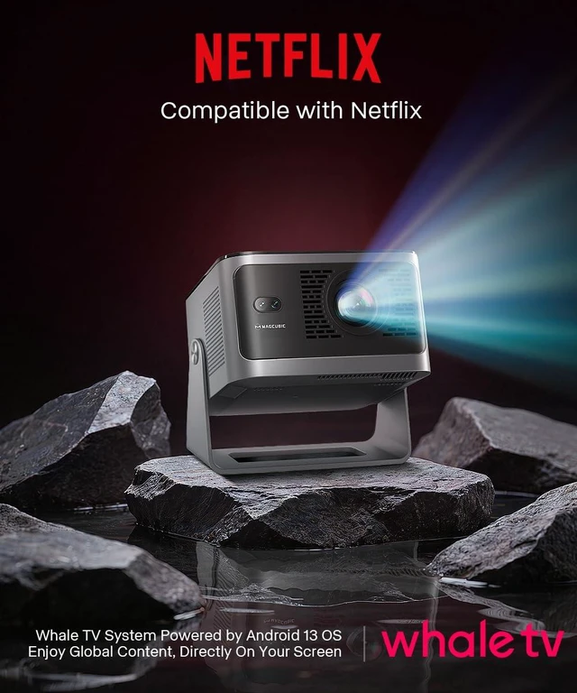Alt view image 7 of 7 - Magcubic Native 1080P Projector Mini Projector Compatible with Netflix | Auto Focus Vertical Keystone WiFi Bluetooth Smart Proyector for Movie Home Outdoor