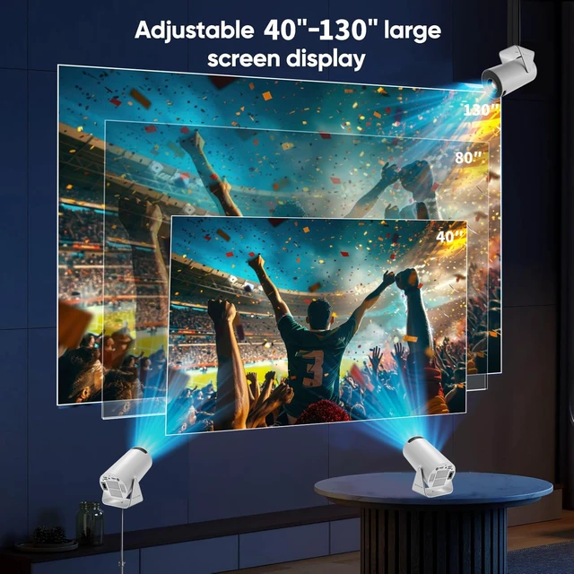 Alt view image 4 of 7 - Olymmons Mini Portable Projector with WiFi 6 and Bluetooth 5.0 Smart Projector 1080P Support Movie Projector 4K Decode Built-in Android 11.0 for Home Theater Compatible for Smartphone/Tablet/Laptop