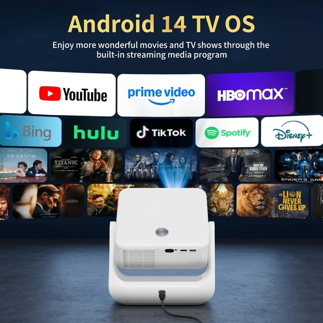 Alt view image 3 of 7 - Projector with WiFi and BluetoothHome Theater Movie Room Video Projector | 3.5"DustFree Lens /Enclosed Light Source/4K Supported/Keystone Correction/Auto-Focus/1500 Lumens/RGB Light /Speaker