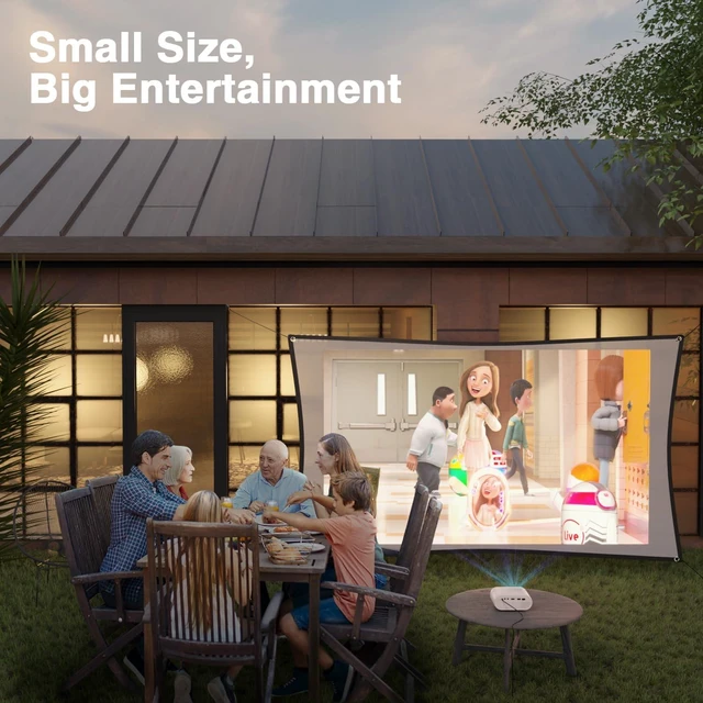 Alt view image 3 of 7 - Mini Projector, Full HD 1080P Video Projector, Portable Outdoor Projector | Projector with Tripod, Kids Gift, Home Theater Movie Phone Projector Compatible with Android/iOS/Windows