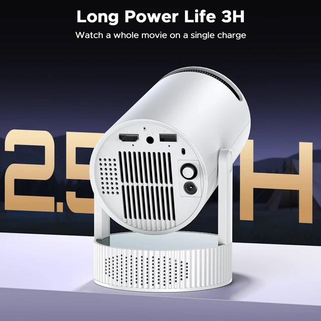 Alt view image 2 of 7 - CAMWORLD Mini Portable Projector with Battery,WiFi 6 & Bluetooth | 300 ANSI Rechargeable Portable Projector,4K Supported,220°Rotatable,home theater projector for Phone/Android/Laptop/TV Stick