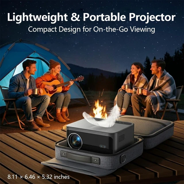 Alt view image 5 of 7 - Native 1080P Projector with WiFi and Bluetooth, Auto Focus | Smart Outdoor Projector for Home Theater 4K Movie Proyector