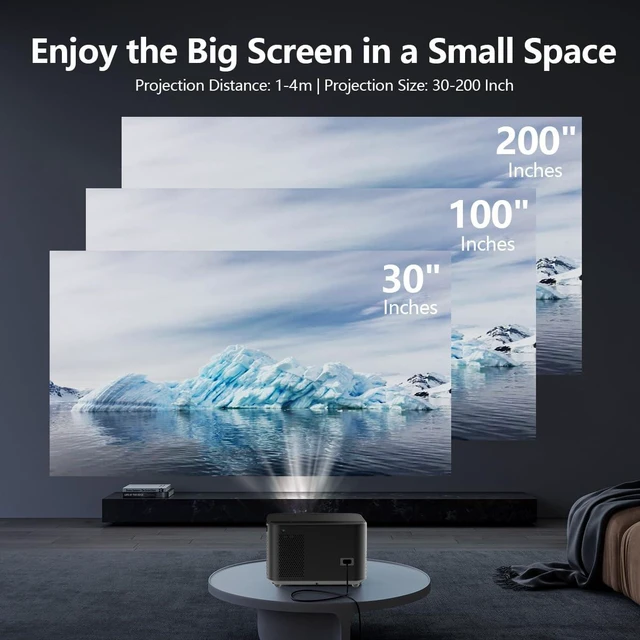 Alt view image 6 of 7 - Native 1080P Projector with WiFi and Bluetooth, Auto Focus | Smart Outdoor Projector for Home Theater 4K Movie Proyector