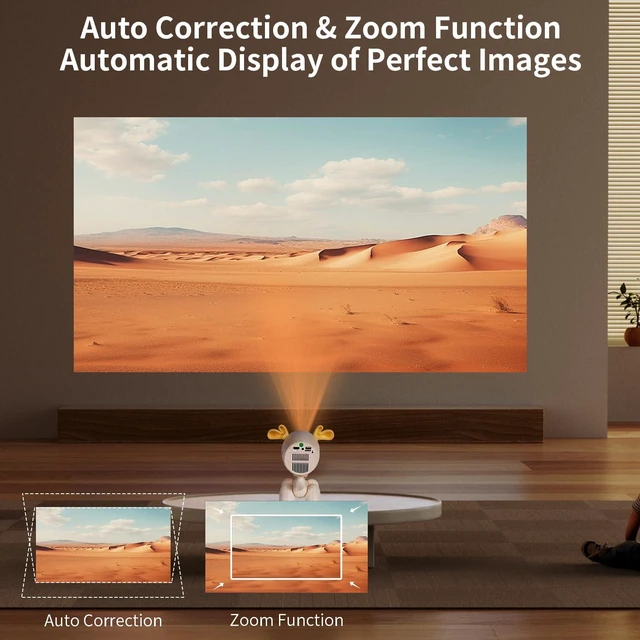 Alt view image 3 of 7 - Mini Projector with WiFi and Bluetooth - Portable Outdoor Projector for Home Theater, Supports HDMI/USB Ideal for Movies and Gaming