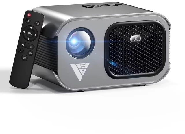Main image of Home Projector with WiFi and Bluetooth, Native 1080P, 4K Support, Portable Smart Projector, Mirror Screen, Compatible with Android, iOS SmartPhone/PC/PS5/TV Stick for Home Movies