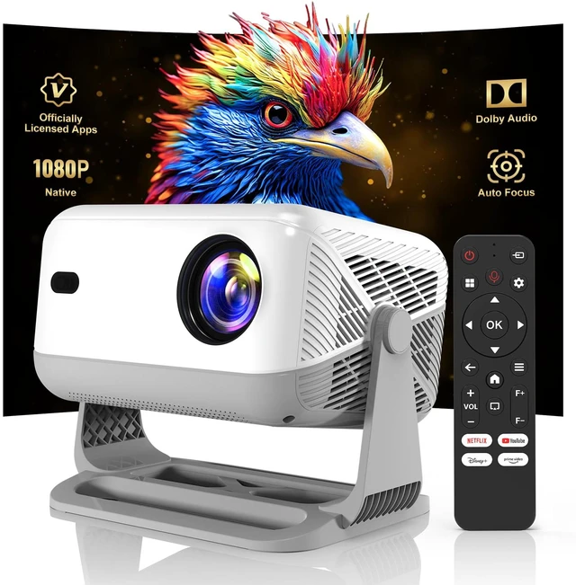 Main image of Compatible with Netflix Smart Projector with Whale TV, Native 1080P Projector Supports 4K, Auto Focus & Auto Keystone, Dolby Audio, WiFi and Bluetooth Home Theater Projector