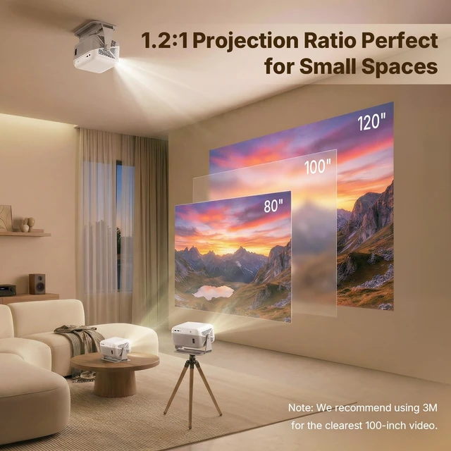 Alt view image 7 of 7 - Compatible with Netflix Smart Projector with Whale TV, Native 1080P Projector Supports 4K, Auto Focus & Auto Keystone, Dolby Audio, WiFi and Bluetooth Home Theater Projector