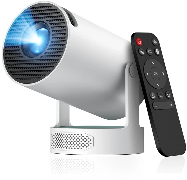 Main image of Mini Projector with WiFi and Bluetooth, 4K Support Portable Movie Projector, 300 ANSI Lumen, Android 11, 220° Rotating Stand, 5W Base Speaker, Auto Vertical Keystone, HDMI/USB Compatible for Bedroom