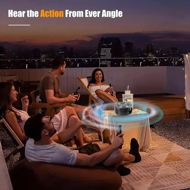 Alt view image 2 of 7 - Mini Projector, 2023 Upgraded 1080P HD Portable Projector with Built Speaker, Same Screen Projector for Home Theater Movie, AUX, USB
