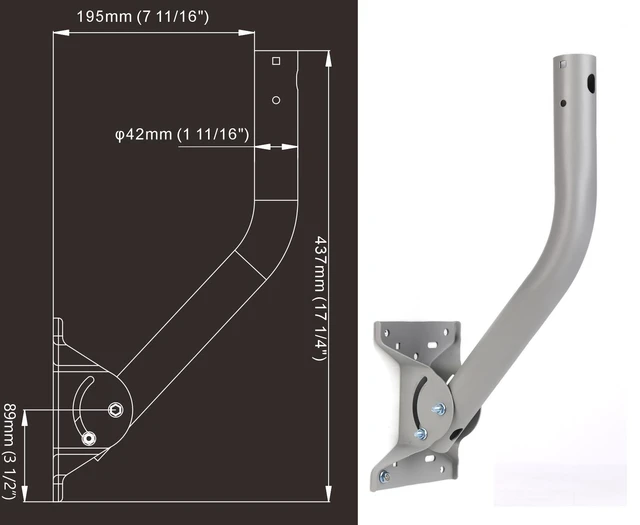 Alt view image 2 of 7 - Heavy Duty Antenna Mount Pole for Weather Station, 1.69 x 17.25 in J-Pole | 14-Gauge Steel, Heavy-Duty Adjustable J-Pole, Wall Eave Roof Or 1-2" Pole Mounting, Dual U-Bolt Kits & Hardware Included