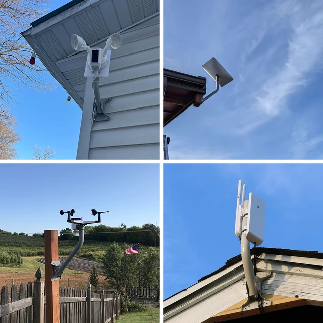Alt view image 3 of 7 - Heavy Duty Antenna Mount Pole for Weather Station, 1.69 x 17.25 in J-Pole | 14-Gauge Steel, Heavy-Duty Adjustable J-Pole, Wall Eave Roof Or 1-2" Pole Mounting, Dual U-Bolt Kits & Hardware Included