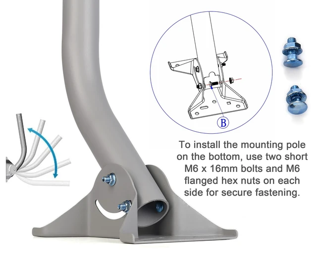 Alt view image 5 of 7 - Heavy Duty Antenna Mount Pole for Weather Station, 1.69 x 17.25 in J-Pole | 14-Gauge Steel, Heavy-Duty Adjustable J-Pole, Wall Eave Roof Or 1-2" Pole Mounting, Dual U-Bolt Kits & Hardware Included