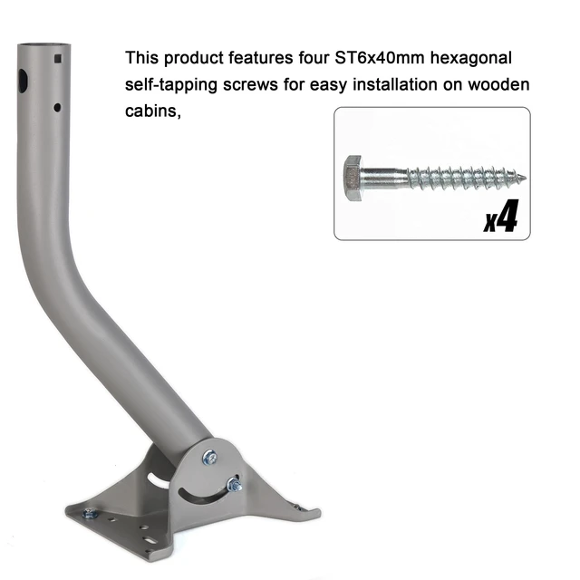 Alt view image 6 of 7 - Heavy Duty Antenna Mount Pole for Weather Station, 1.69 x 17.25 in J-Pole | 14-Gauge Steel, Heavy-Duty Adjustable J-Pole, Wall Eave Roof Or 1-2" Pole Mounting, Dual U-Bolt Kits & Hardware Included