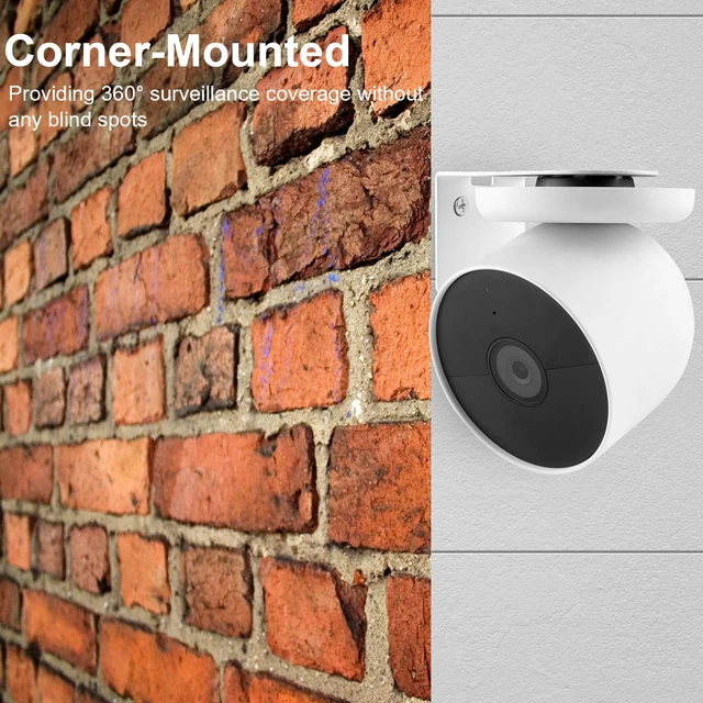 Alt view image 4 of 7 - UYODM 3Pack Adhesive Metal Wall Mount Bracket Compatible with Google Nest Cam Outdoor or Indoor, Battery - 2nd Generation, VHB Stick On,No Drilling Mounting Get The Best View,Two Ways Installation