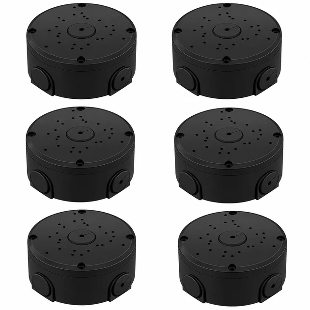Main image of BHVSON Universal Round ABS Junction Box Mount Bracket for Security Camera,IP54 Weatherproof Camera Junction Box Base for Wall Ceiling Installation(6 Pack Black)