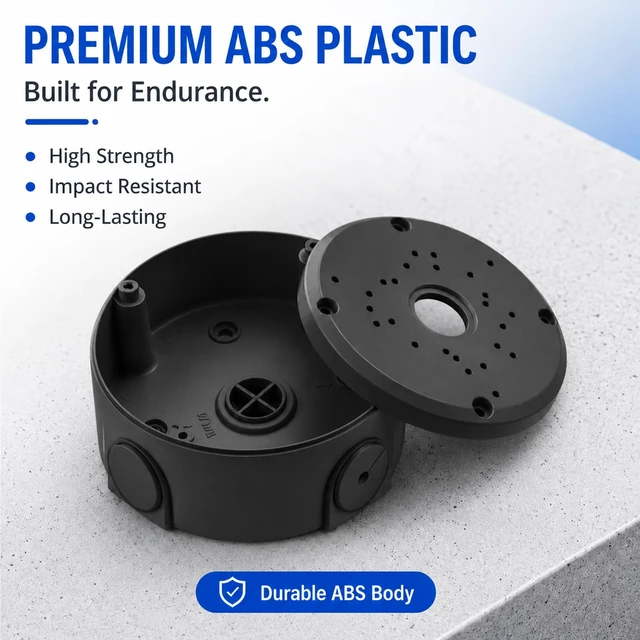 Alt view image 3 of 7 - BHVSON Universal Round ABS Junction Box Mount Bracket for Security Camera,IP54 Weatherproof Camera Junction Box Base for Wall Ceiling Installation(6 Pack Black)