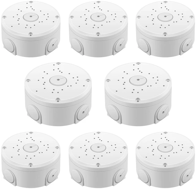 Main image of Universial ABS Security Camera Junction Box (8 Pack) | Waterproof Wall Mounting Brackets for CCTV Camera Hide Cable