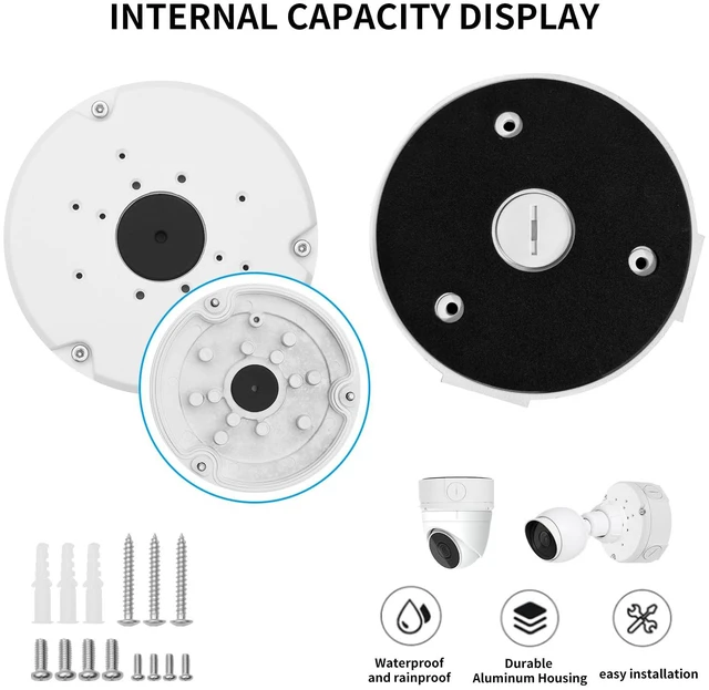 Alt view image 2 of 7 - StandardMetal Junction Box Compatible with Ubiquiti Unifi Camera | Specialized mounting for Ubiquiti Unifi Dome Turret Bullet Cameras (G3,G4,G5, G6, AI,Pro)IP66 Waterproof ,Hide Cable