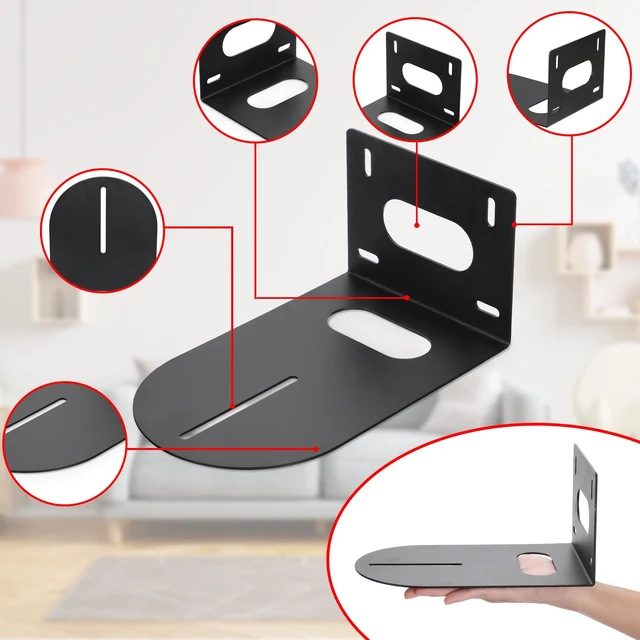 Alt view image 4 of 7 - Sumnacon PTZ Camera Bracket Black Universal PTZ Camera Mount Bracket Compatible with for Various PTZ Cameras Solid Metal Wall Mounting PTZ Camera Brackets with Screws for Office,Church