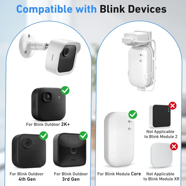 Alt view image 2 of 7 - 5 Pack Camera Mount for Blink Outdoor 4/2K+/3rd Gen,Blink Module Core Mount |360° Adjustable Wall Mount,Flexible Angles,Weatherproof Protective Housing for Blink Outdoor Camera(Camera is Not Included)