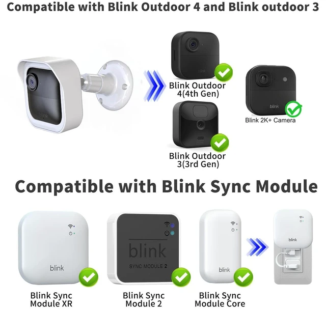 Alt view image 2 of 7 - Blink Camera Mount for Outdoor 4/Outdoor 2K Camera, Blink Sync Module Mount | 5 Pack Blink Outdoor Mount White,Weatherproof Protective Housing, 360°Adjustable Mount, Flexible Angles, Easy Installation