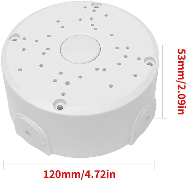 Alt view image 2 of 7 - Gzrundax Universal Junction Box for Dome and Bullet IP Security Cameras, White, ABS Plastic, Rainproof, Round,4 Pack