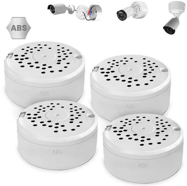 Main image of ABS Universal Bullet Security Camera Junction Box | Outdoor CCTV IP Cameras Mounting Bracket, Hide Cable Junction Base Boxes for Surveillance Cameras