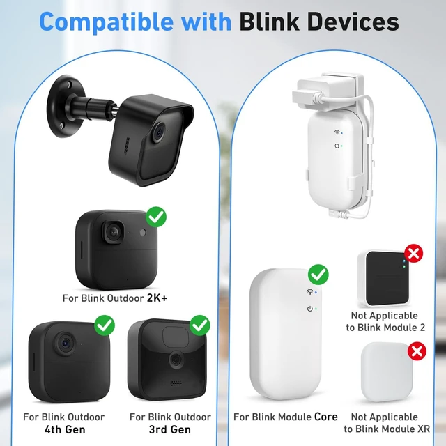 Alt view image 2 of 7 - 5 Pack Camera Mount for Blink Outdoor 4/2K+/3rd Gen,Blink Module Core Mount | 360° Adjustable Wall Mount,Flexible Angles,Weatherproof Protective Housing forBlink Outdoor Camera(Camera is Not Included)