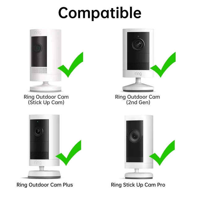 Alt view image 4 of 7 - Haoyou Ring Camera Vinyl Siding Wall Mounts No Drill 360 Degree Adjustable | Compatible with Ring Stick Up Cam, Ring Outdoor Cam (Plus), Ring Outdoor Camera 2K(2nd Gen), 2Pack White